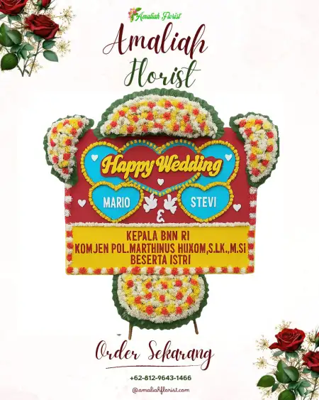 Papan Bunga Pernikahan Sindangkasih